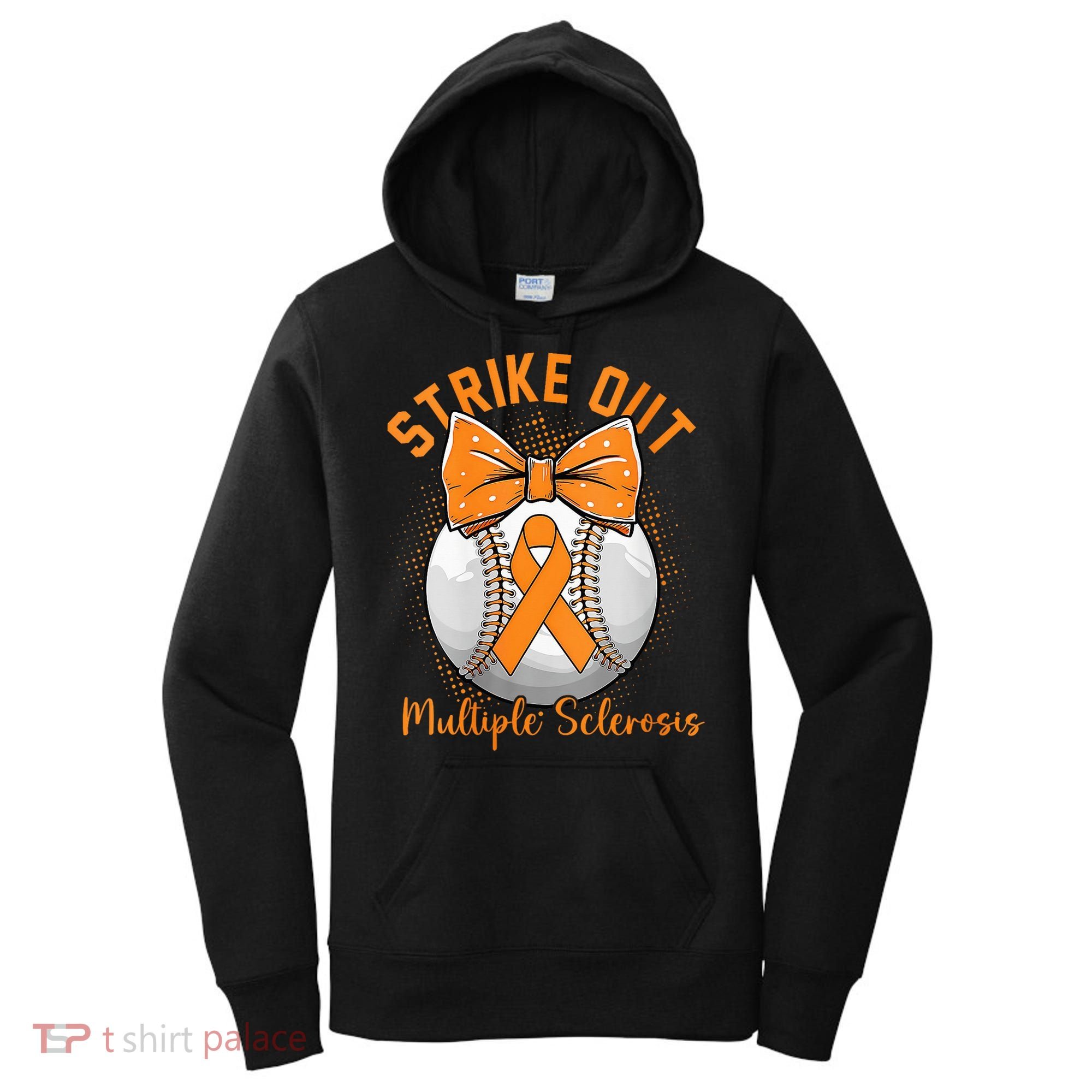 Strike Out Multiple Sclerosis Awareness Orange Ribbon Women's Hoodie