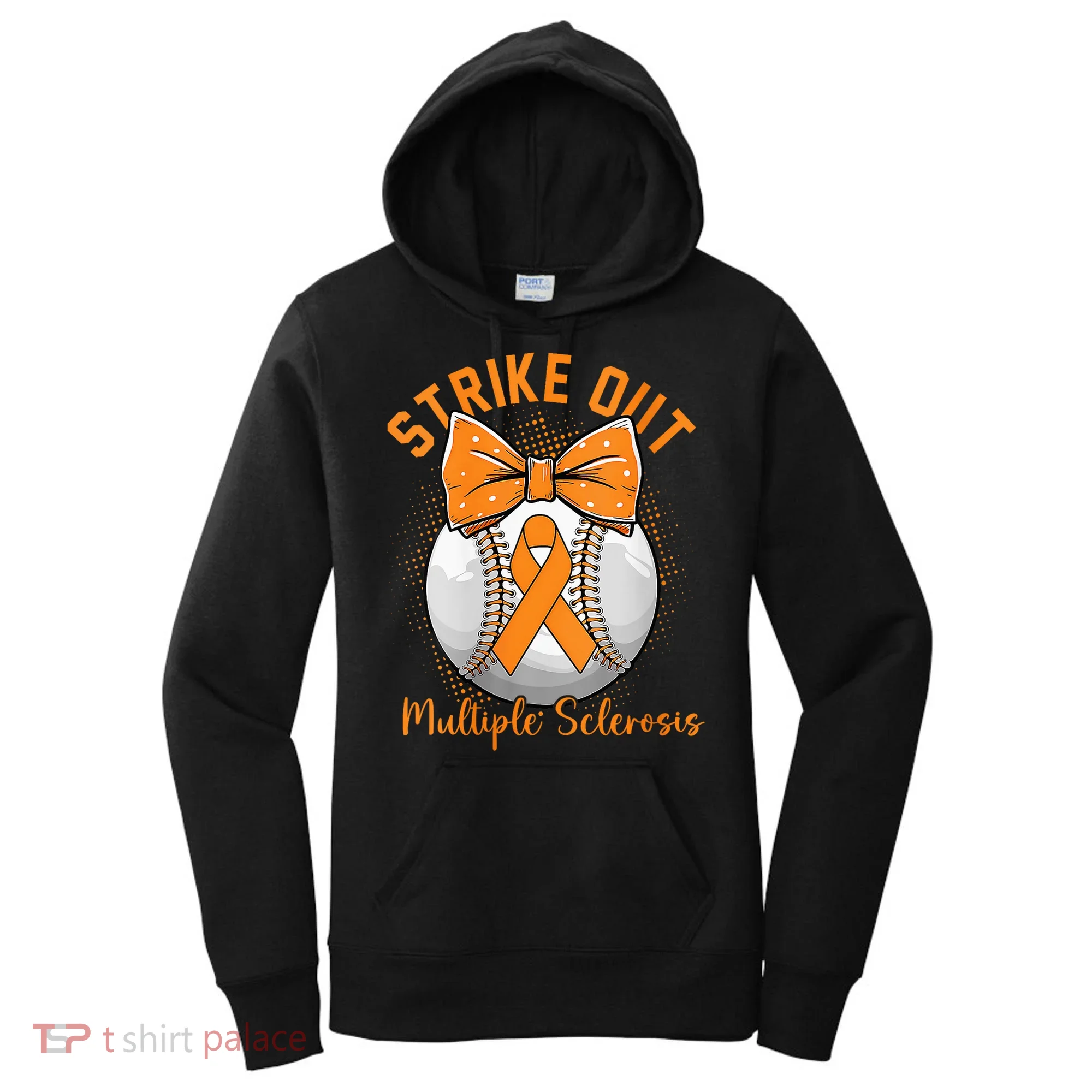 Strike Out Multiple Sclerosis Awareness Orange Ribbon Women's Hoodie