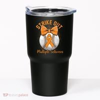 Strike Out Multiple Sclerosis Awareness Orange Ribbon Tumbler thumb 0