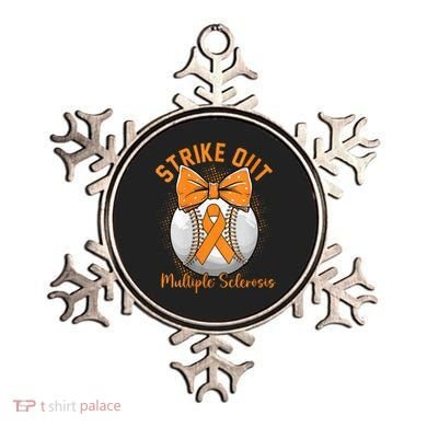 Strike Out Multiple Sclerosis Awareness Orange Ribbon Ornament
