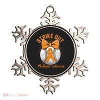 Strike Out Multiple Sclerosis Awareness Orange Ribbon Ornament thumb 0