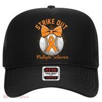 Strike Out Multiple Sclerosis Awareness Orange Ribbon Hat thumb 0