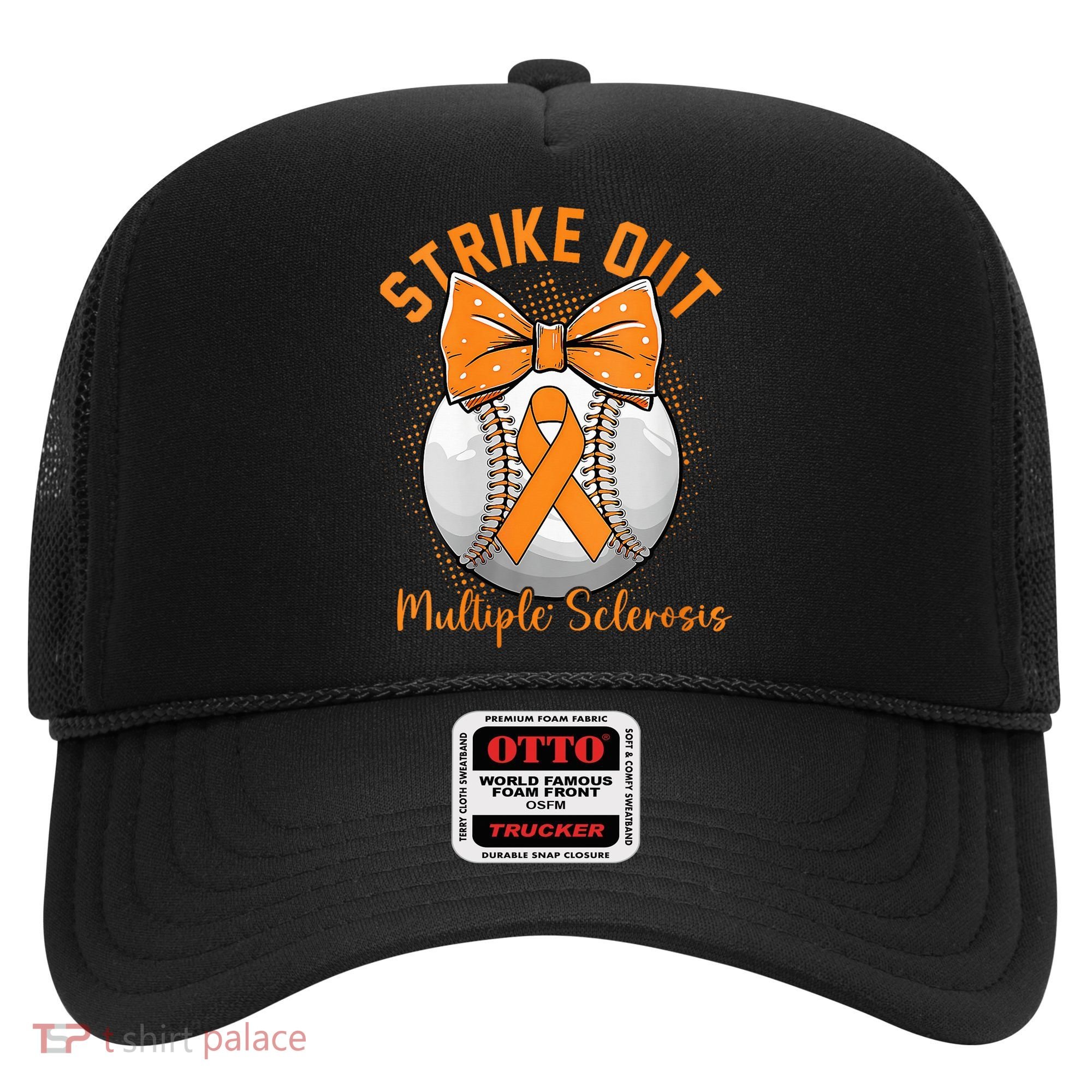 Strike Out Multiple Sclerosis Awareness Orange Ribbon Hat