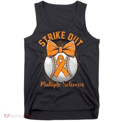 Strike Out Multiple Sclerosis Awareness Orange Ribbon Tank Top