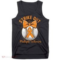 Strike Out Multiple Sclerosis Awareness Orange Ribbon Tank Top thumb 0