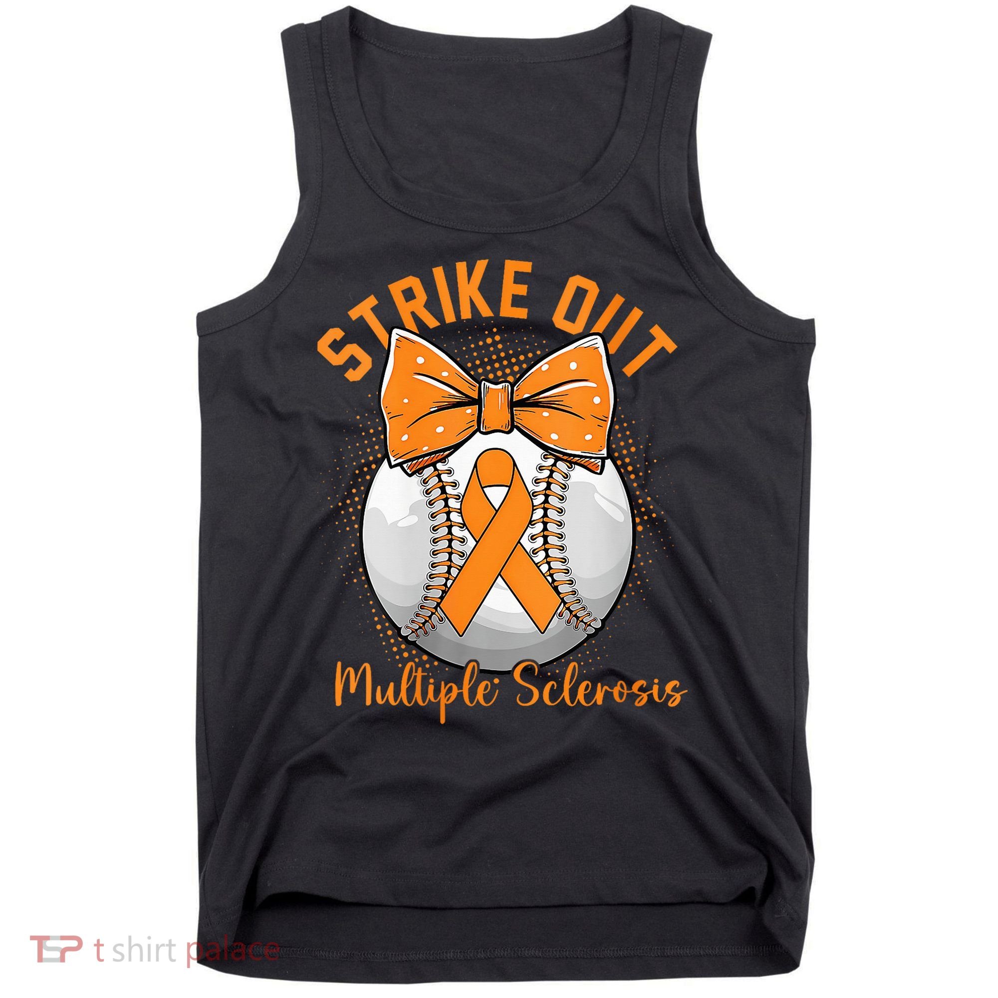 Strike Out Multiple Sclerosis Awareness Orange Ribbon Tank Top