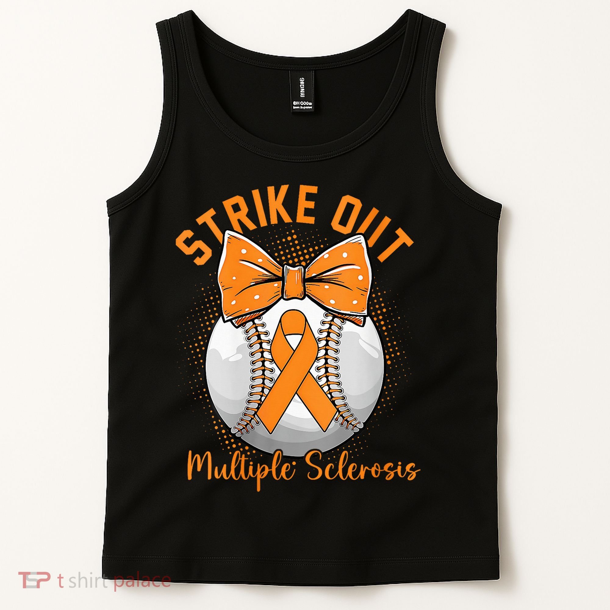 Strike Out Multiple Sclerosis Awareness Orange Ribbon Tank Top