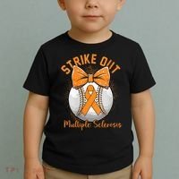 Strike Out Multiple Sclerosis Awareness Orange Ribbon Toddler T-Shirt thumb 2