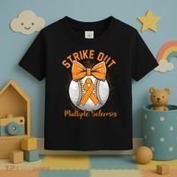 Strike Out Multiple Sclerosis Awareness Orange Ribbon Toddler T-Shirt thumb 3