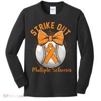 Strike Out Multiple Sclerosis Awareness Orange Ribbon Kids Long Sleeve Shirt thumb 0