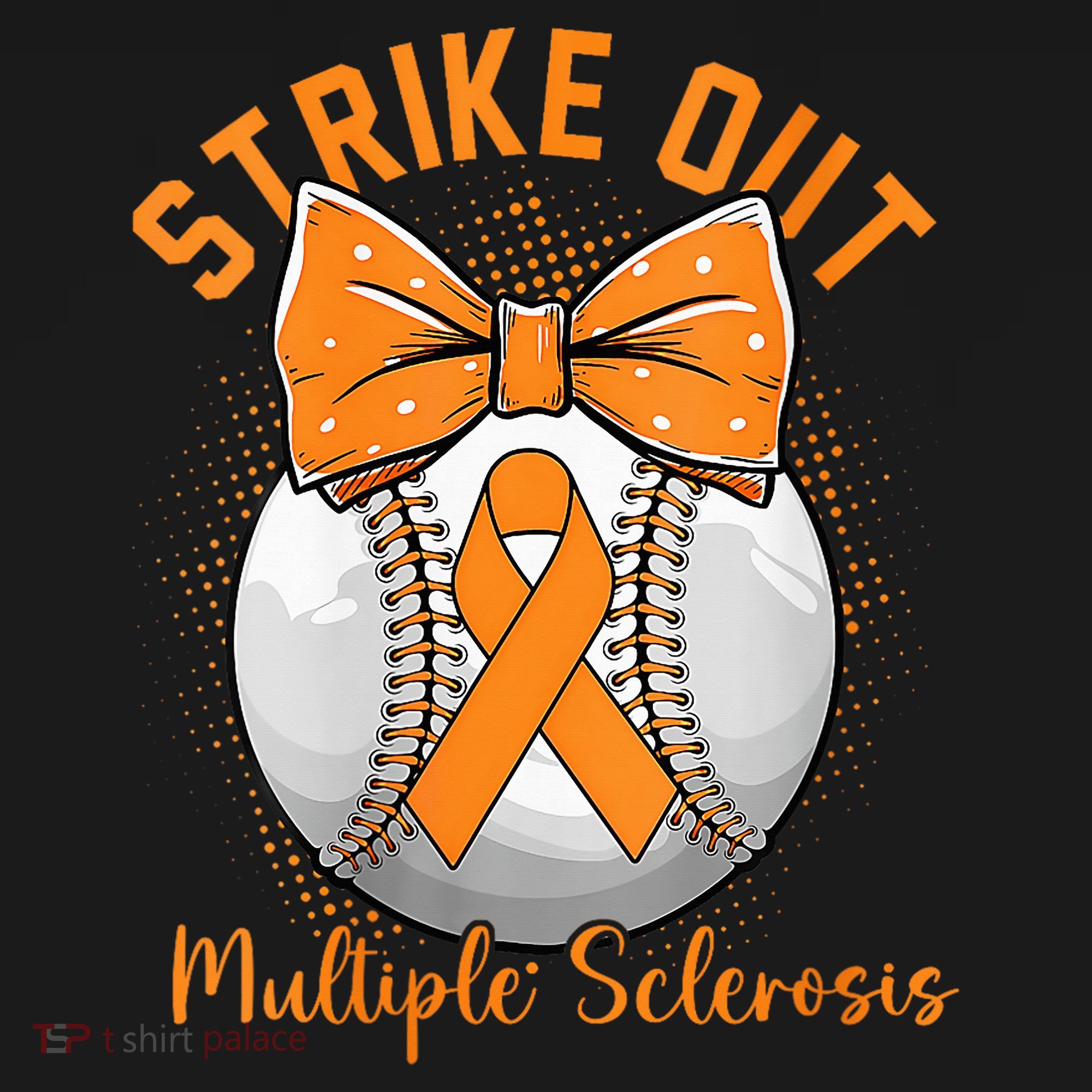 Strike Out Multiple Sclerosis Awareness Orange Ribbon Kids Long Sleeve Shirt
