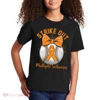 Strike Out Multiple Sclerosis Awareness Orange Ribbon Kids T-Shirt thumb 2