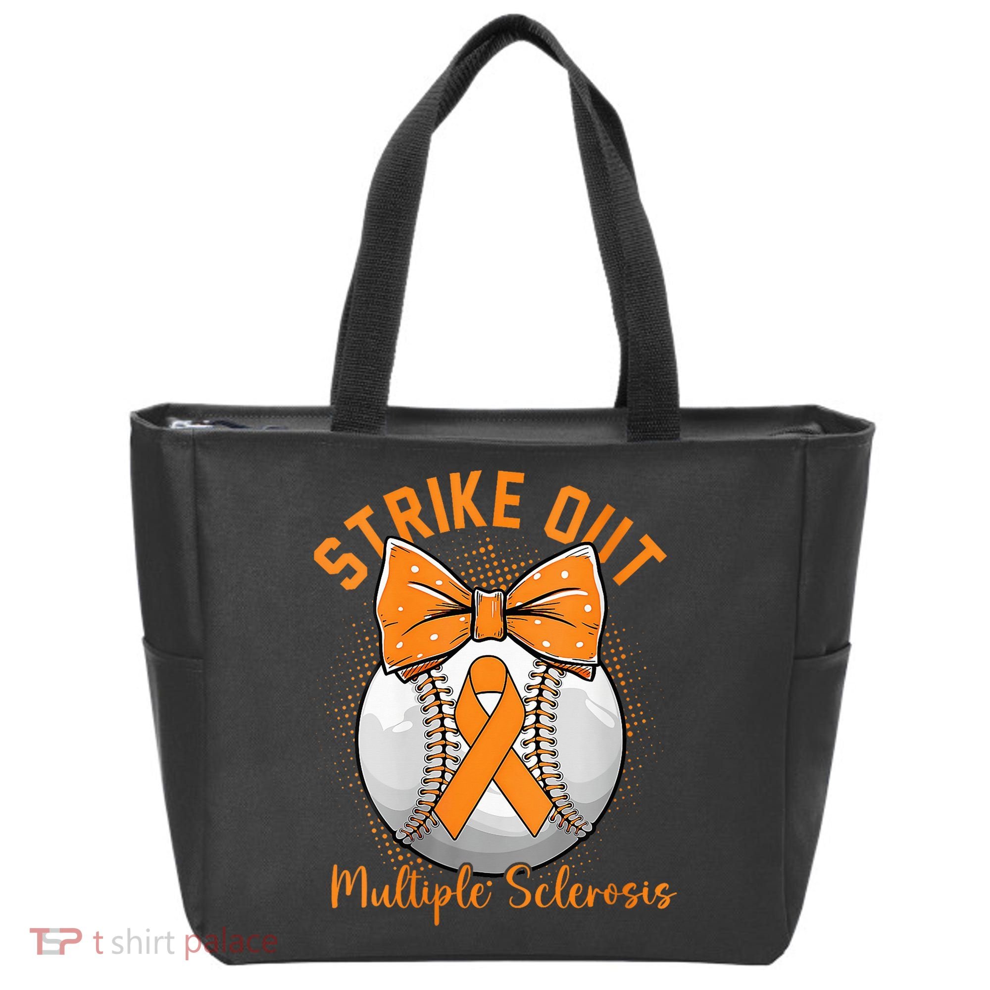 Strike Out Multiple Sclerosis Awareness Orange Ribbon Tote Bag