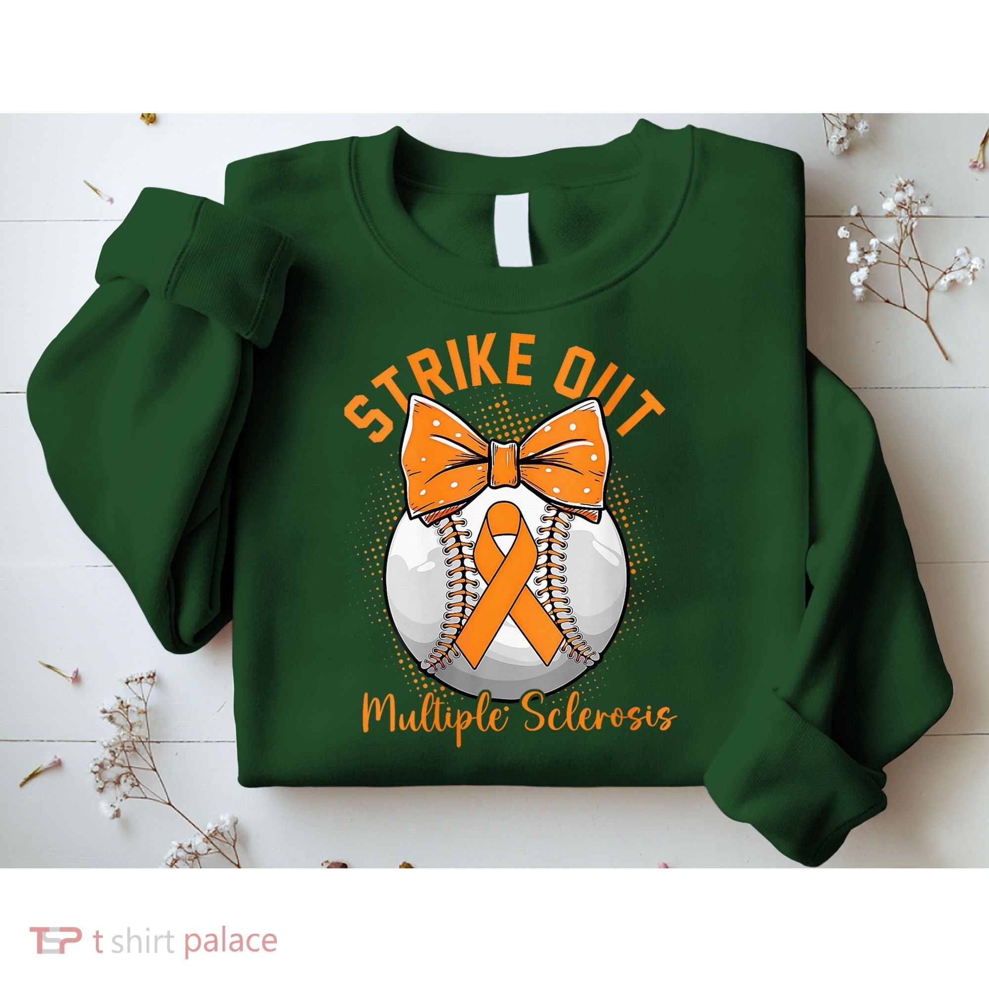 Strike Out Multiple Sclerosis Awareness Orange Ribbon Sweatshirt