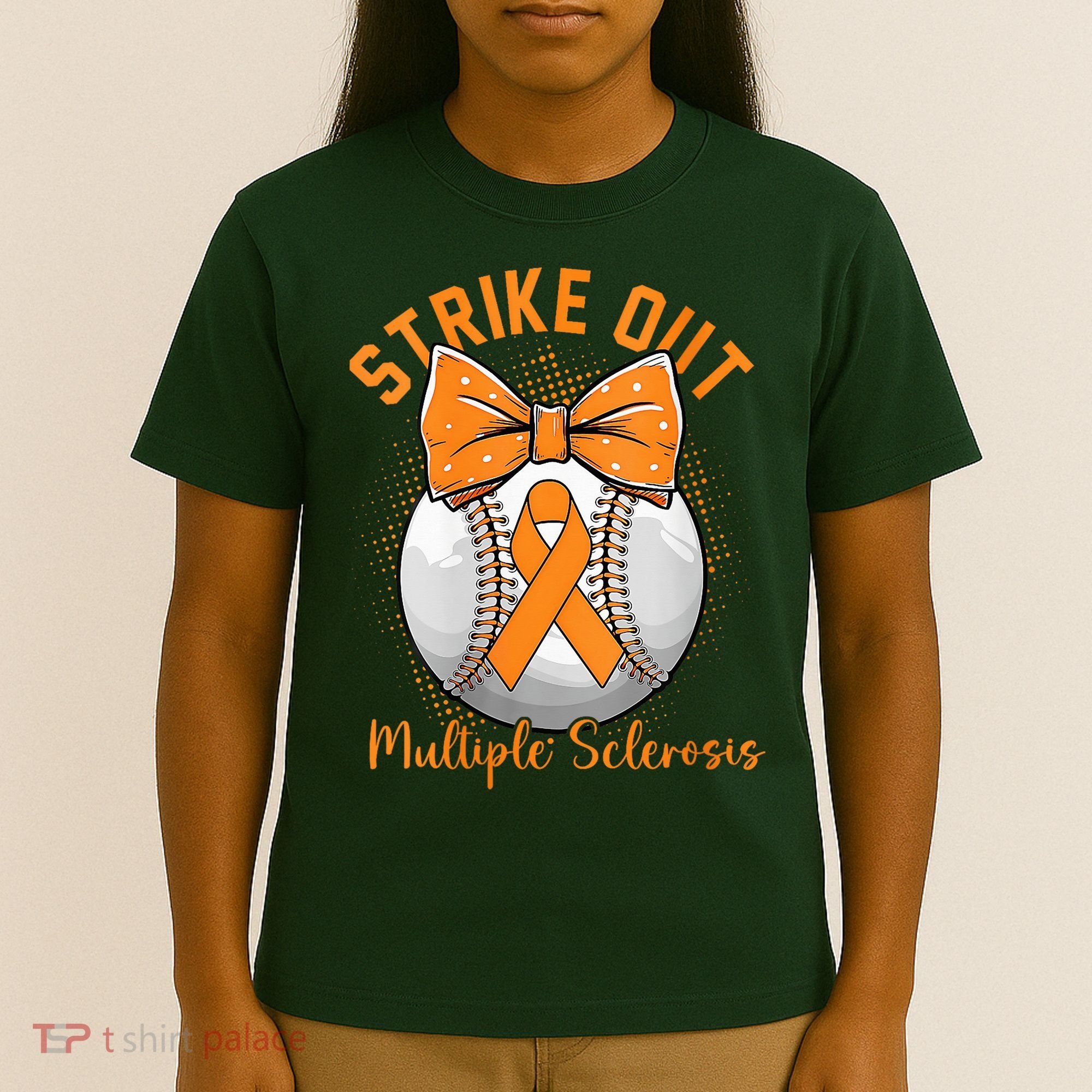 Strike Out Multiple Sclerosis Awareness Orange Ribbon T-Shirt
