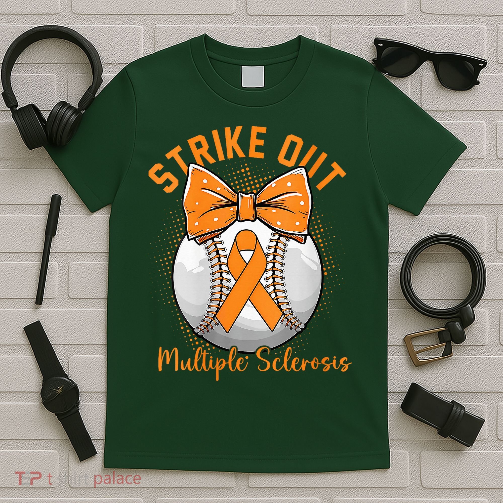 Strike Out Multiple Sclerosis Awareness Orange Ribbon T-Shirt