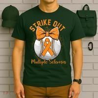 Strike Out Multiple Sclerosis Awareness Orange Ribbon T-Shirt thumb 6