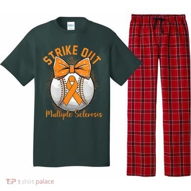 Strike Out Multiple Sclerosis Awareness Orange Ribbon Pajama Set
