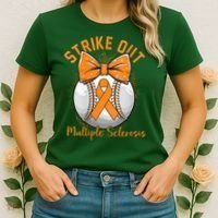 Strike Out Multiple Sclerosis Awareness Orange Ribbon Women's T-Shirt thumb 2