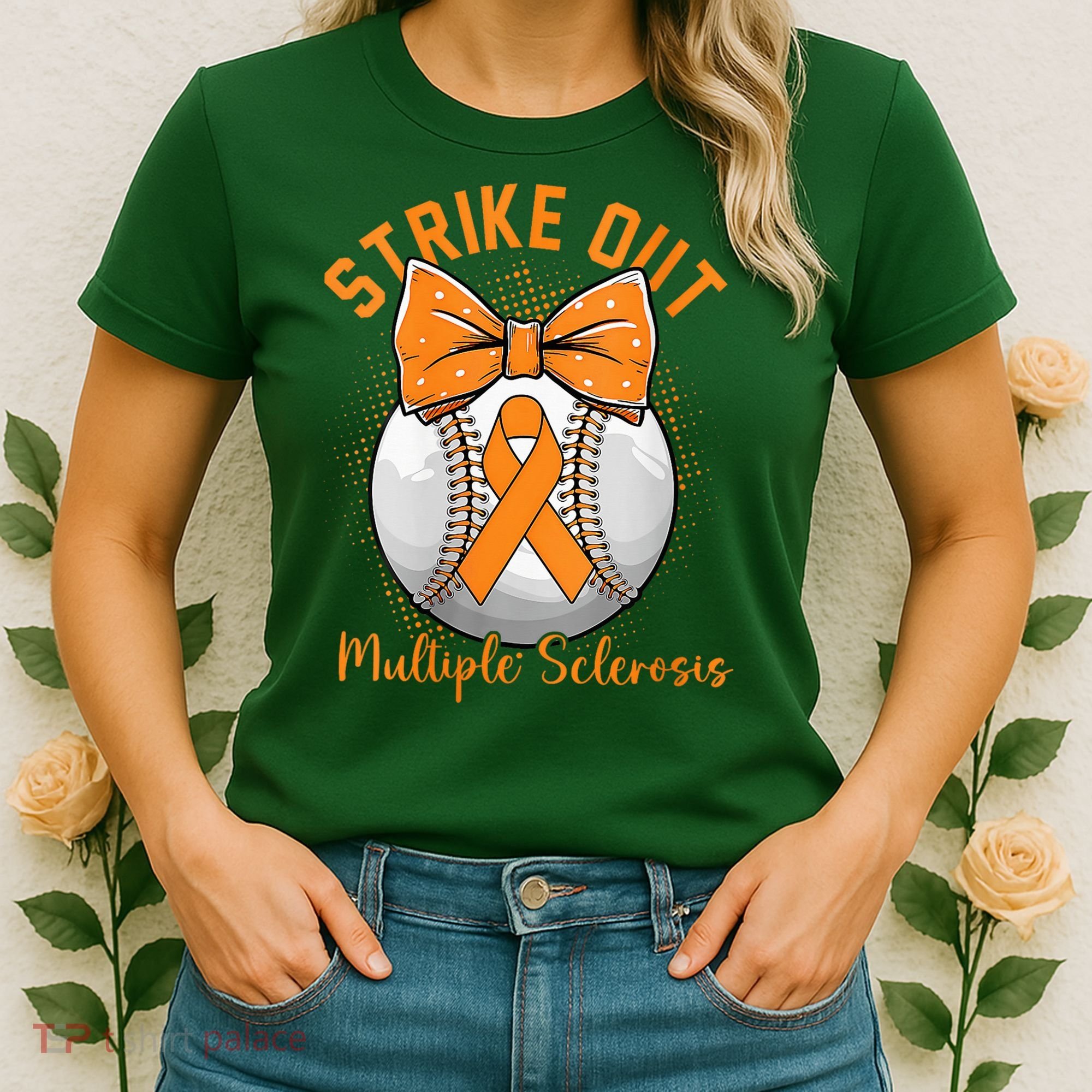 Strike Out Multiple Sclerosis Awareness Orange Ribbon Women's T-Shirt