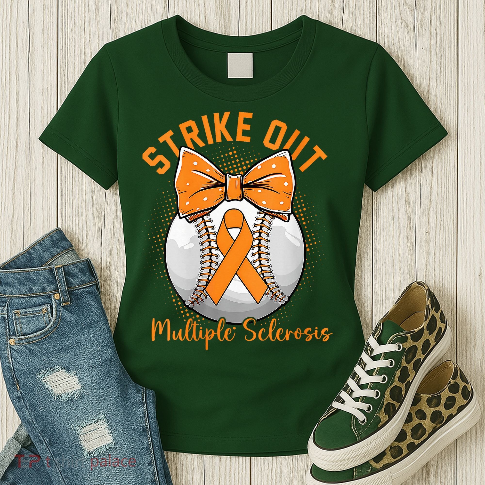 Strike Out Multiple Sclerosis Awareness Orange Ribbon Women's T-Shirt