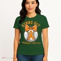 Strike Out Multiple Sclerosis Awareness Orange Ribbon Women's T-Shirt thumb 4