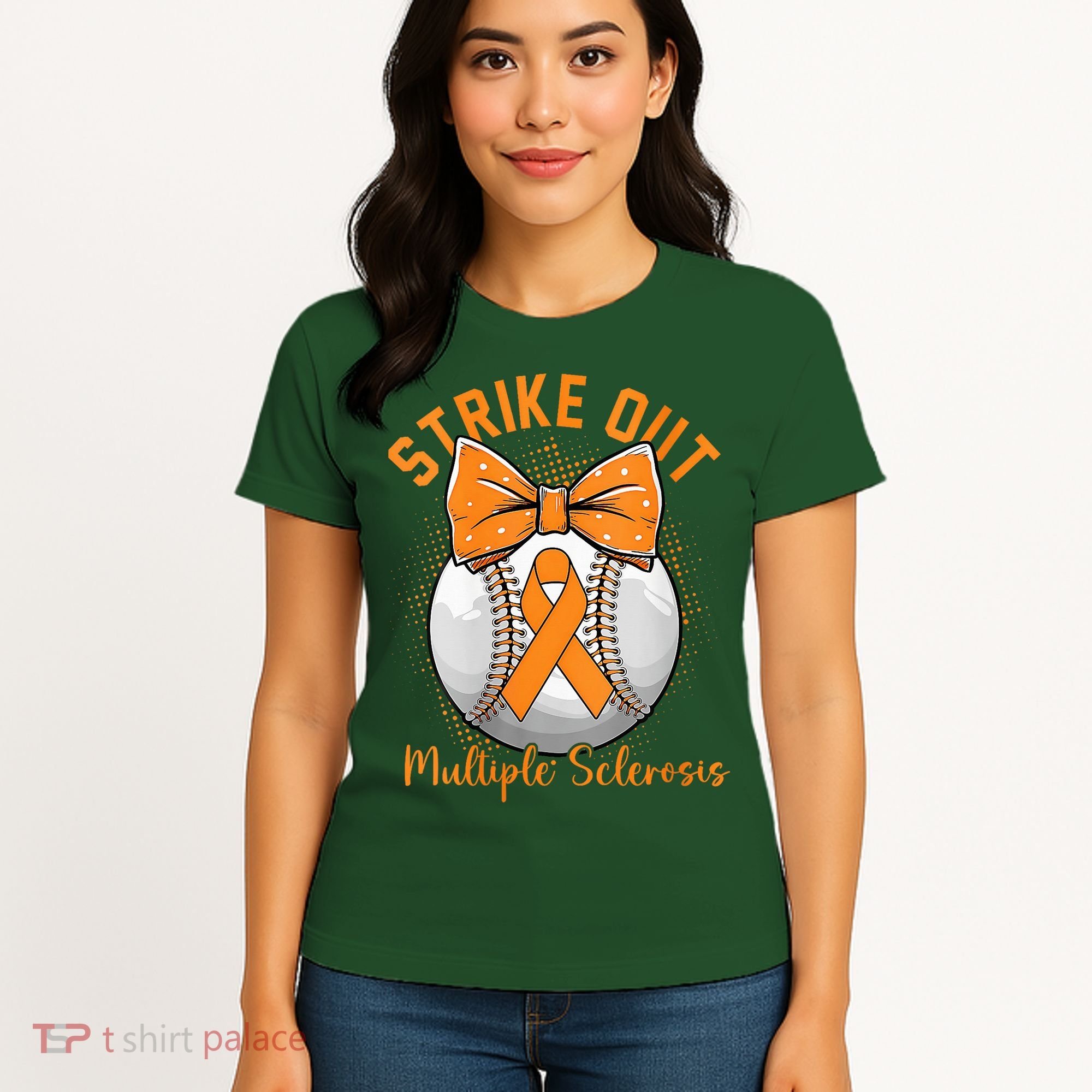 Strike Out Multiple Sclerosis Awareness Orange Ribbon Women's T-Shirt