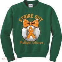 Strike Out Multiple Sclerosis Awareness Orange Ribbon Kids Sweatshirt thumb 0