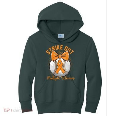 Strike Out Multiple Sclerosis Awareness Orange Ribbon Kids Hoodie