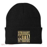 Straight Outta My Thirties Funny 30th Birthday Gift Beanie thumb 0