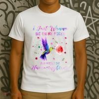 Sit On My Porch And Watch The Hummingbirds Funny Bird Lover T-Shirt thumb 3