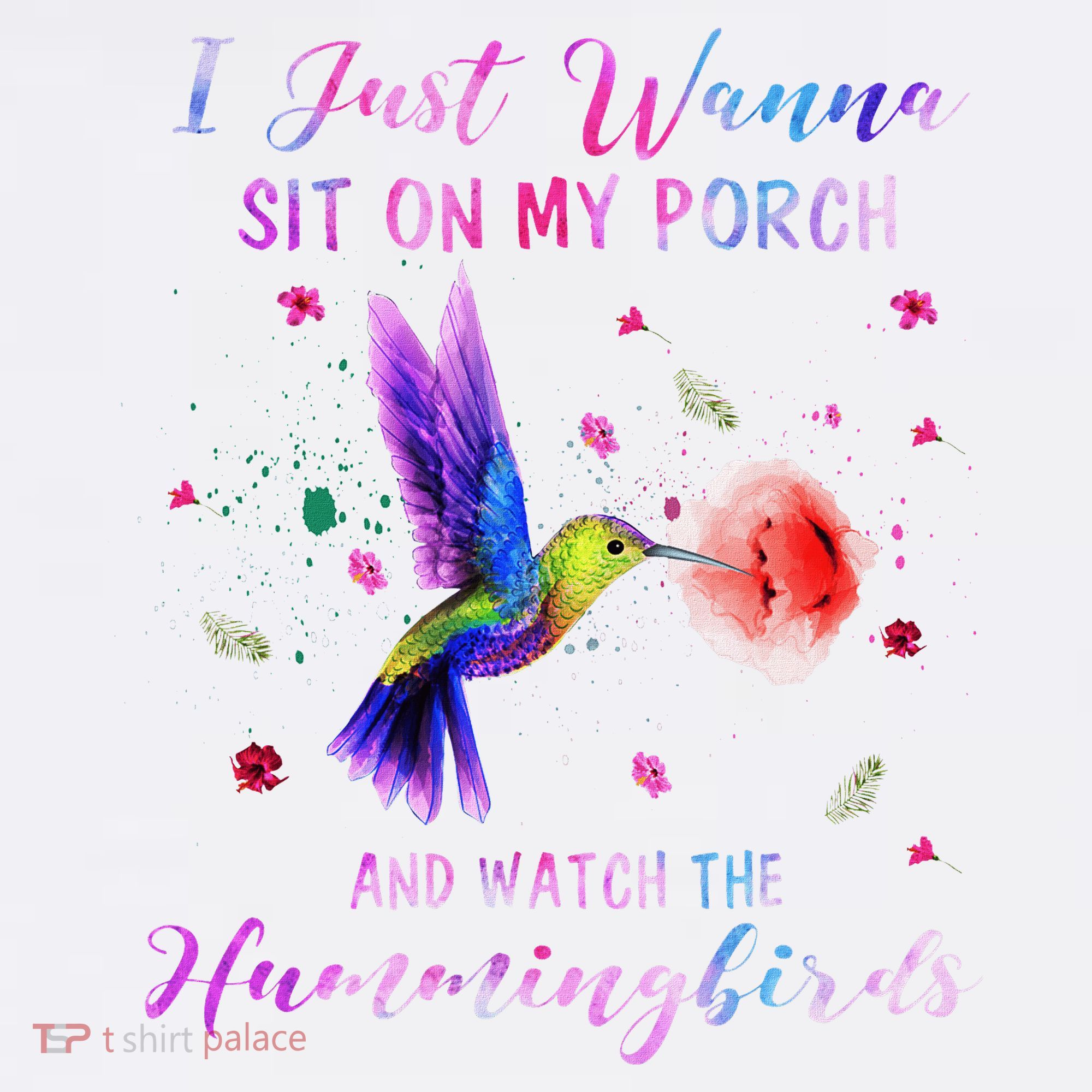 Sit On My Porch And Watch The Hummingbirds Funny Bird Lover T-Shirt