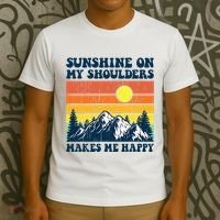 Sunshine On My Shoulders Makes Me Feel Happy Country Music T-Shirt thumb 3