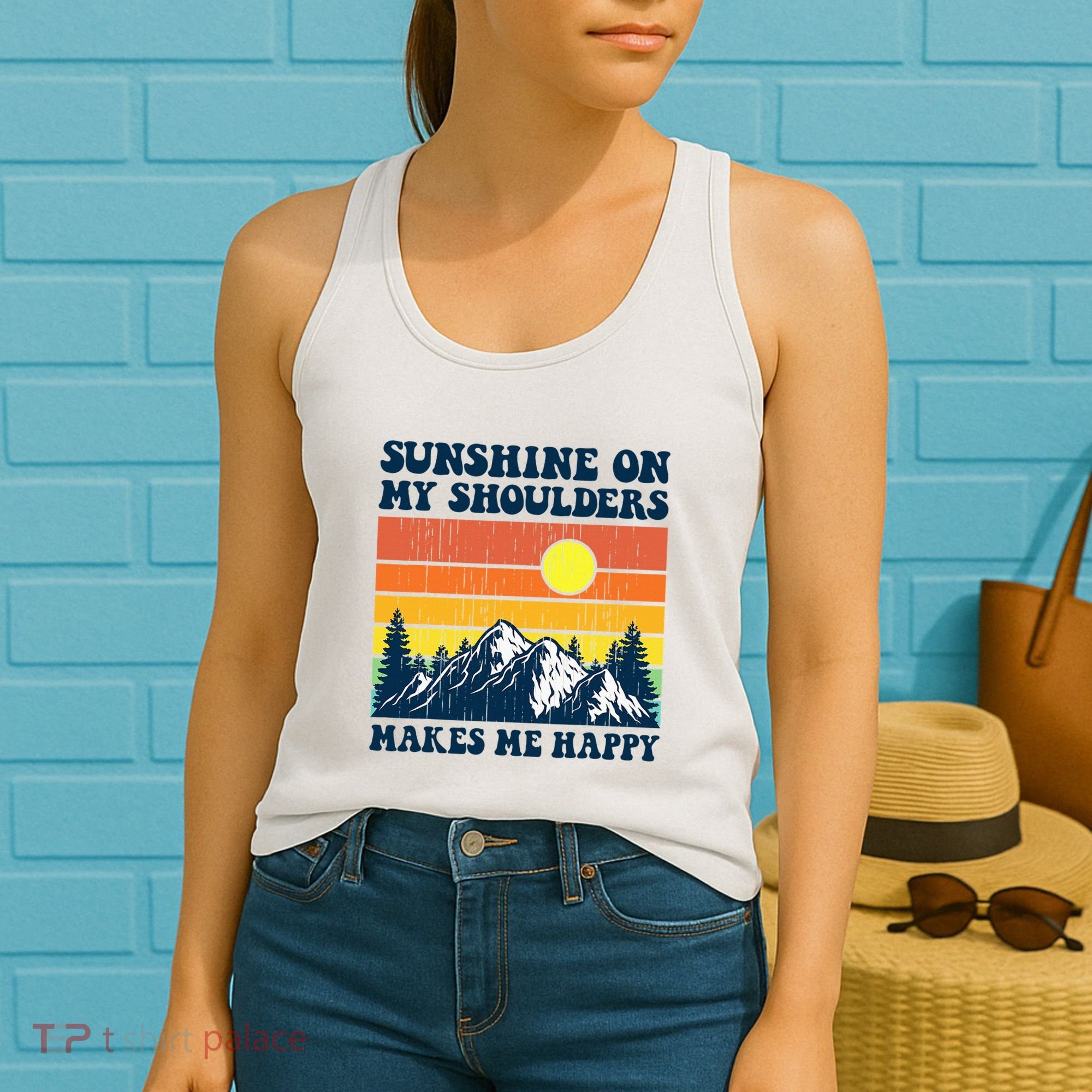 Sunshine On My Shoulders Makes Me Feel Happy Country Music Women's Tank Top