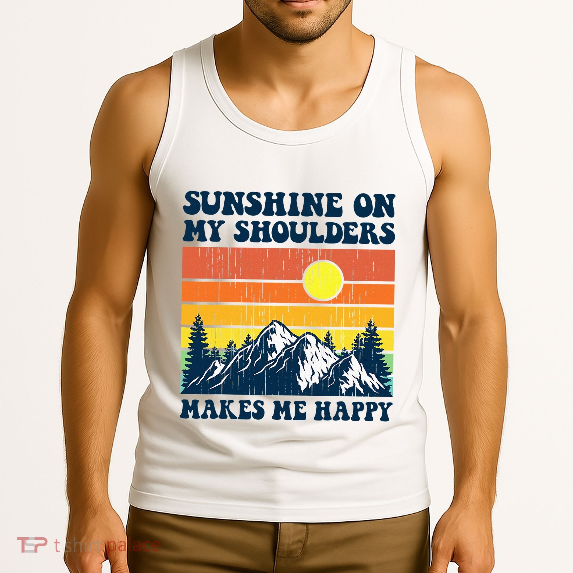 Sunshine On My Shoulders Makes Me Feel Happy Country Music Tank Top