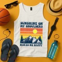 Sunshine On My Shoulders Makes Me Feel Happy Country Music Tank Top thumb 4