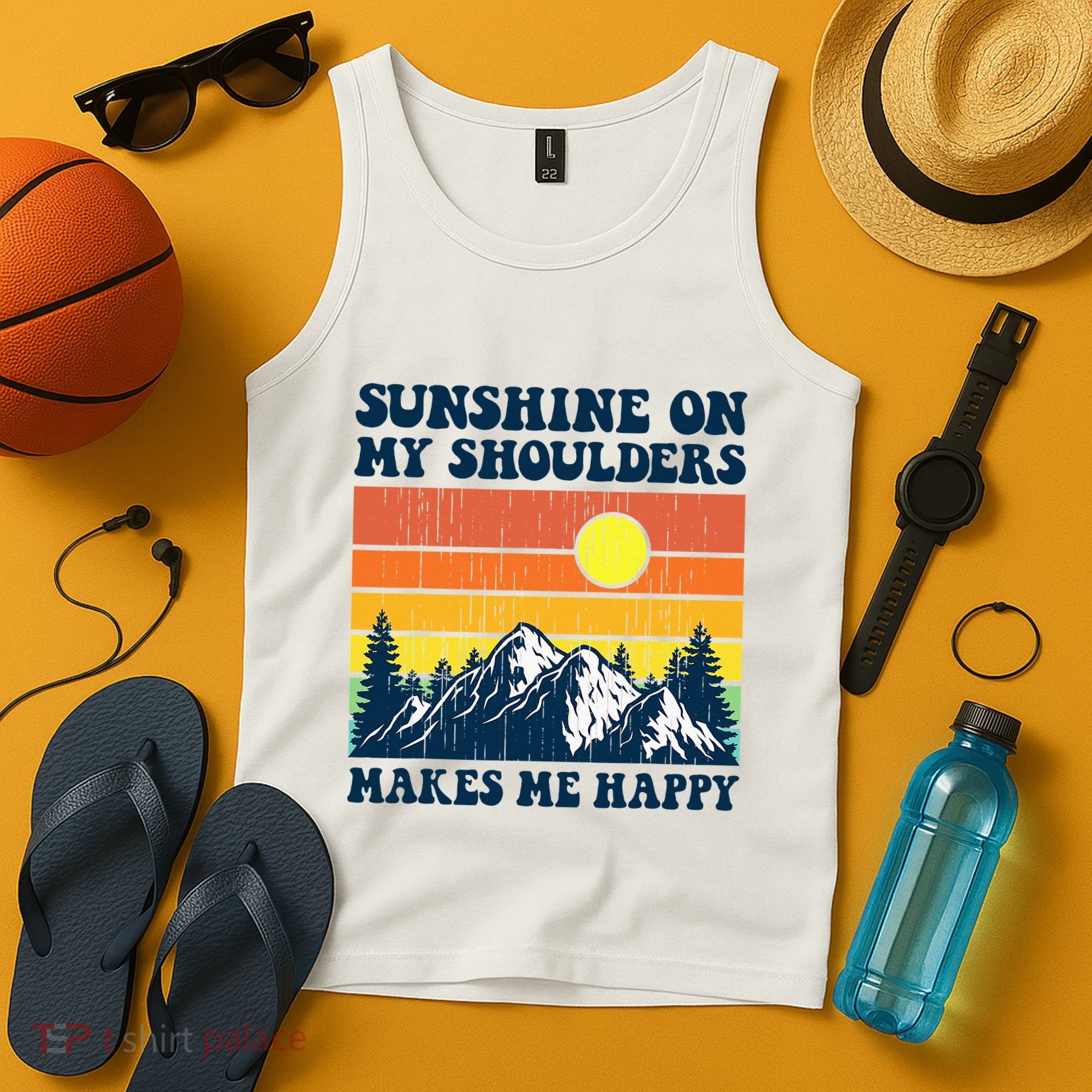 Sunshine On My Shoulders Makes Me Feel Happy Country Music Tank Top