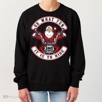 Santa On Motorcycle Funny Christmas Gift Women's Sweatshirt thumb 0