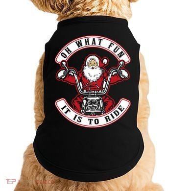 Santa On Motorcycle Funny Christmas Gift Doggie Tank