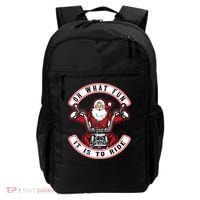 Santa On Motorcycle Funny Christmas Gift Backpack thumb 0