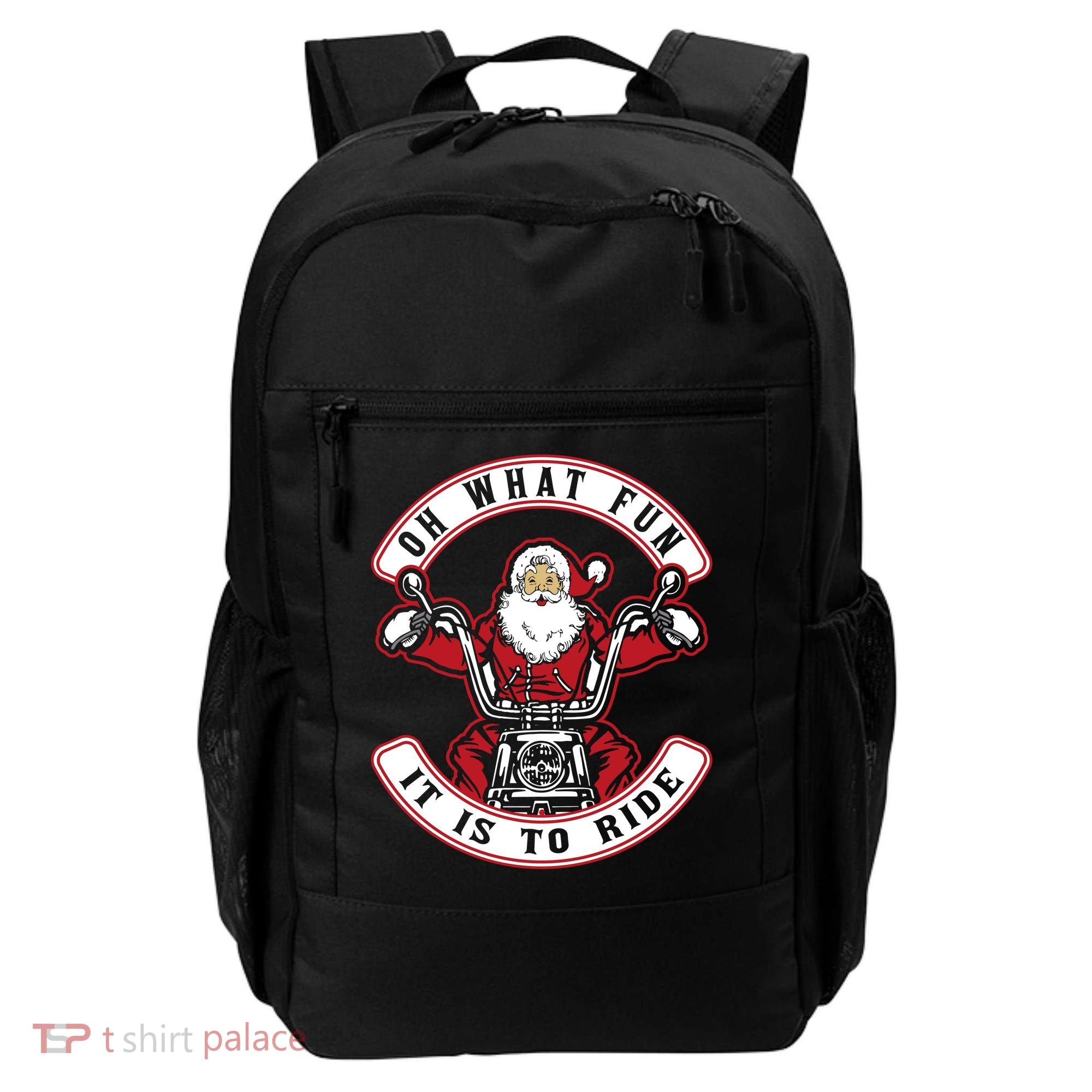 Santa On Motorcycle Funny Christmas Gift Backpack