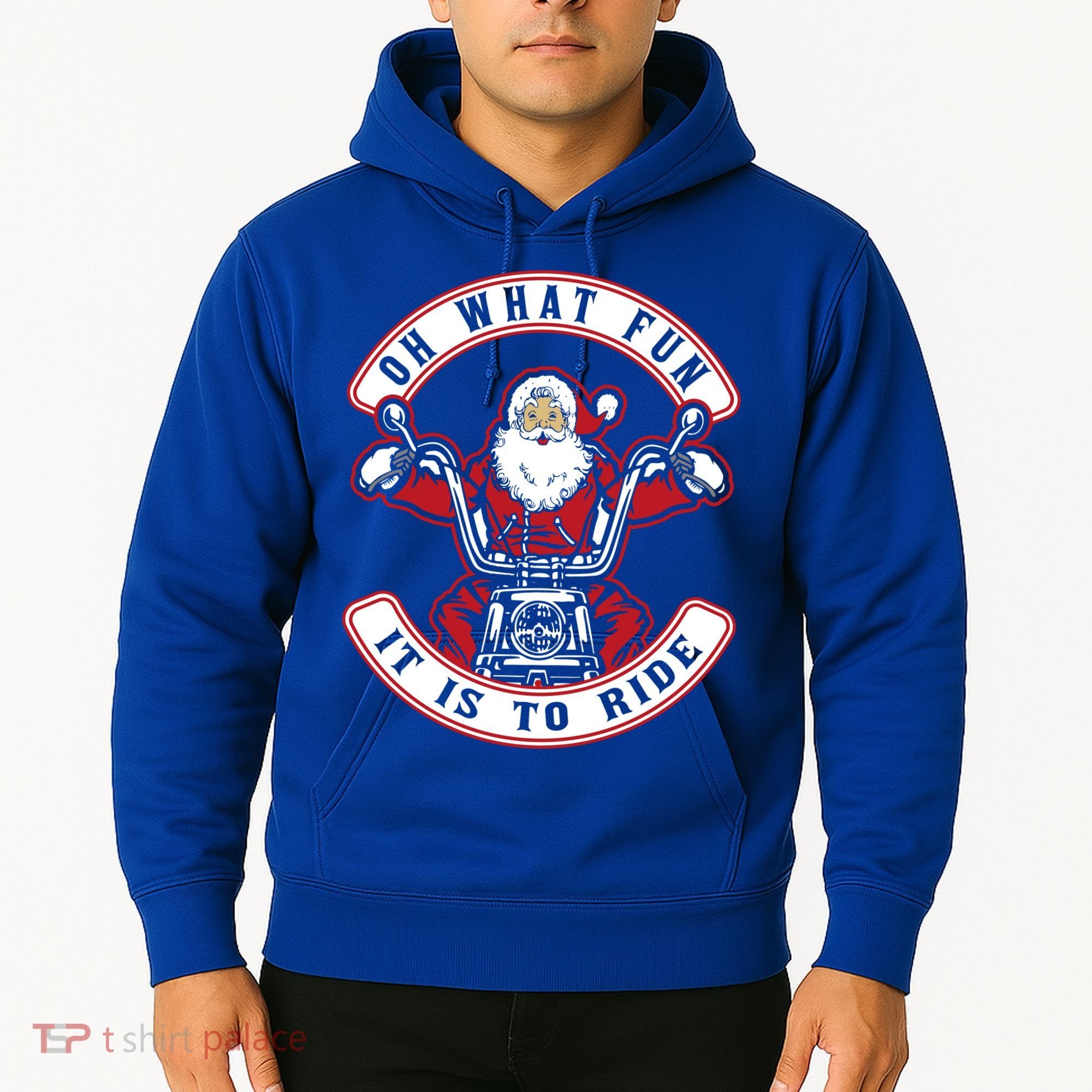 Santa On Motorcycle Funny Christmas Gift Hoodie
