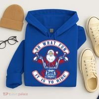 Santa On Motorcycle Funny Christmas Gift Hoodie thumb 4