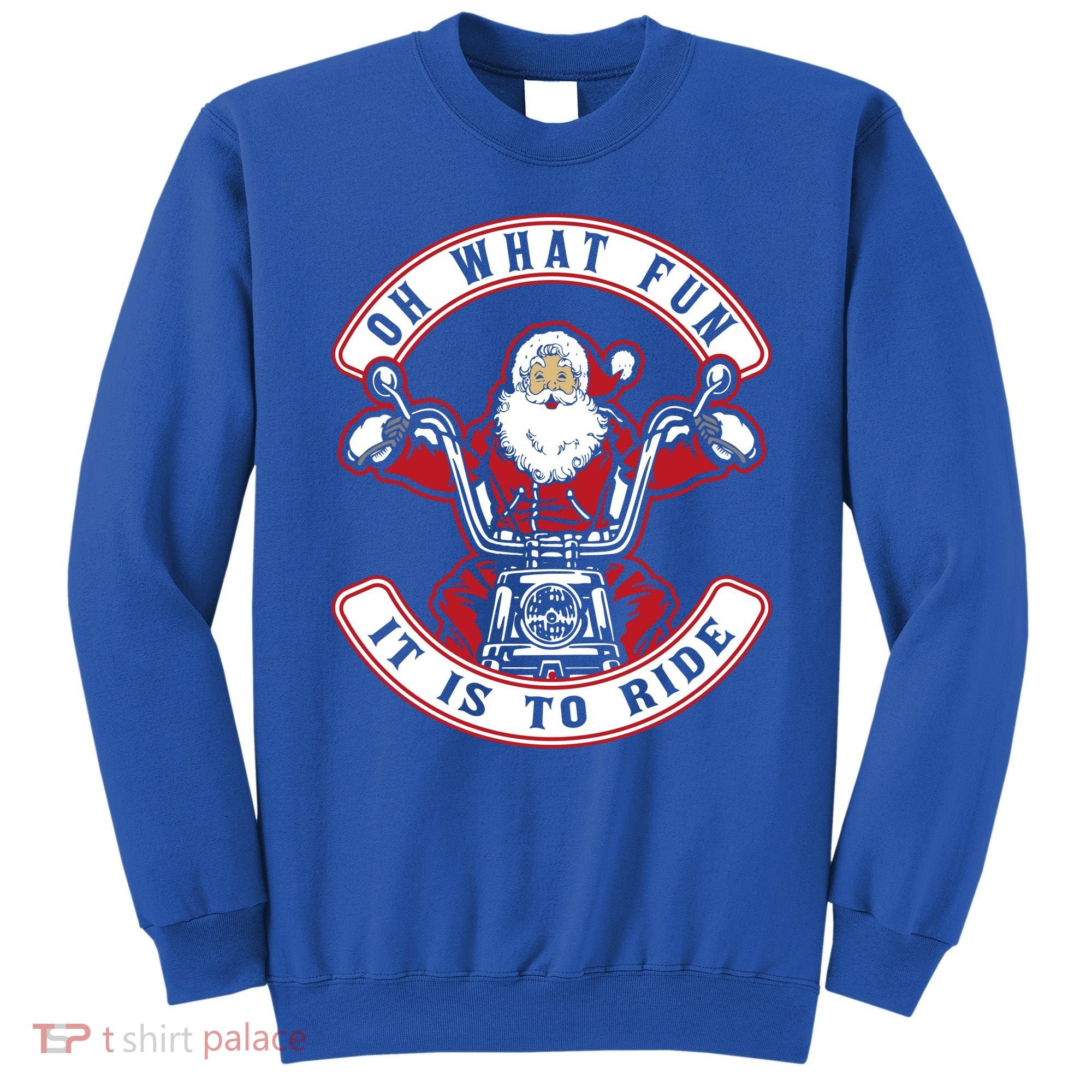 Santa On Motorcycle Funny Christmas Gift Sweatshirt
