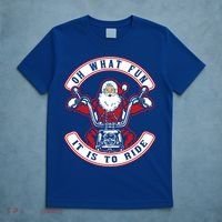 Santa On Motorcycle Funny Christmas Gift T-Shirt thumb 5