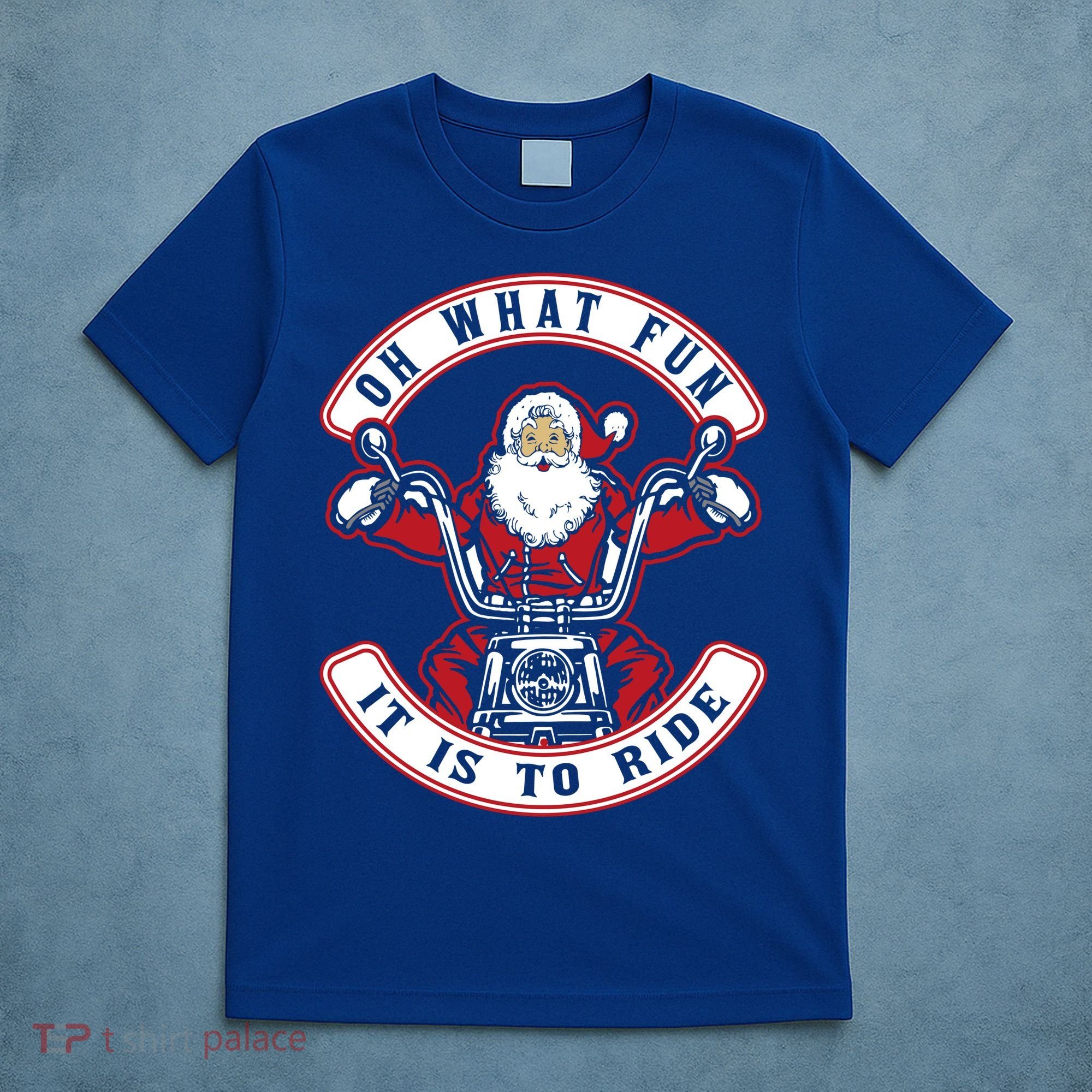 Santa On Motorcycle Funny Christmas Gift T-Shirt