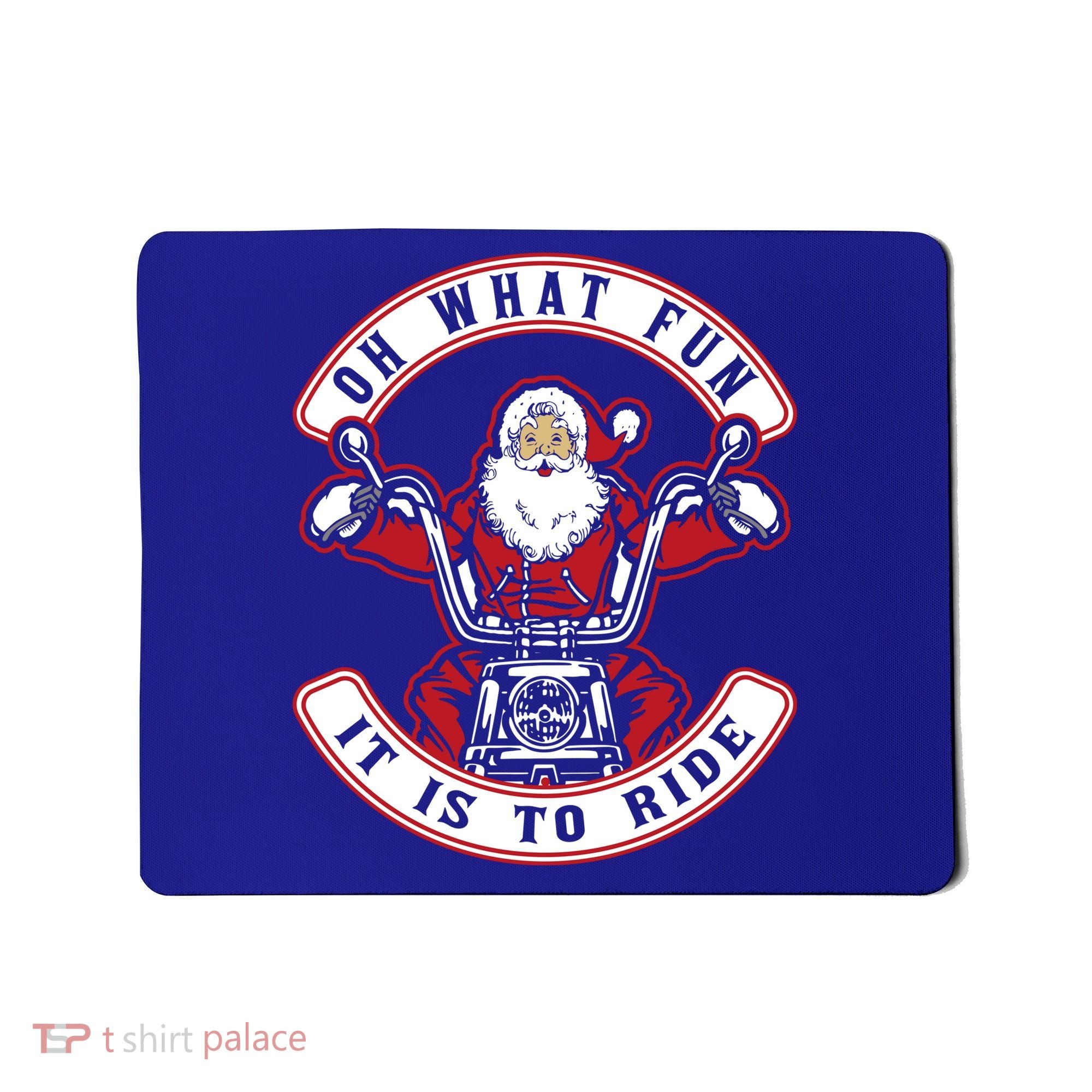Santa On Motorcycle Funny Christmas Gift Mousepad