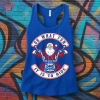 Santa On Motorcycle Funny Christmas Gift Women's Tank Top thumb 3