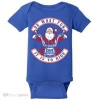Santa On Motorcycle Funny Christmas Gift Baby Bodysuit thumb 0