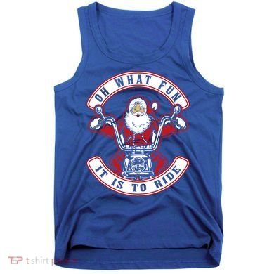 Santa On Motorcycle Funny Christmas Gift Tank Top